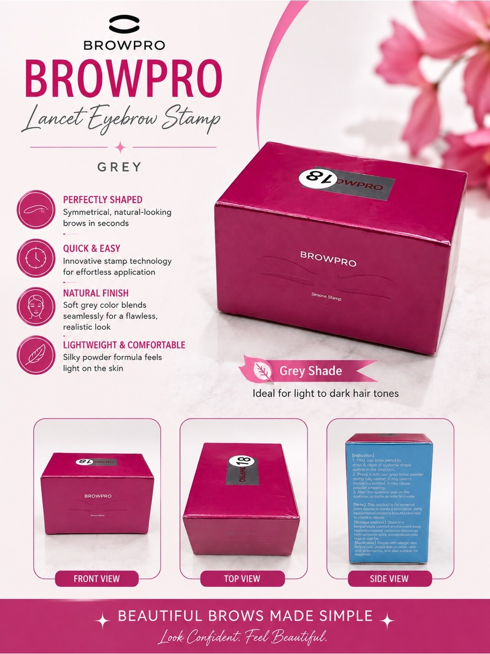 Browpro Lancet Eyebrow Stamp - Grey